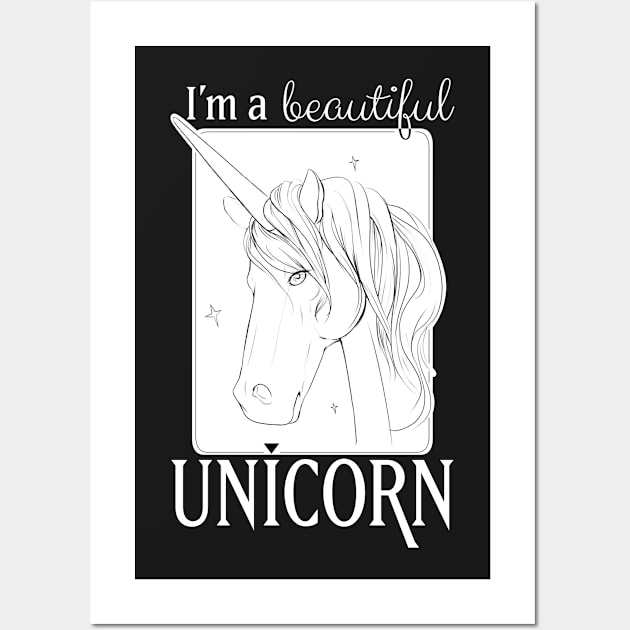 I'm a Beautiful Unicorn Wall Art by RiverKai